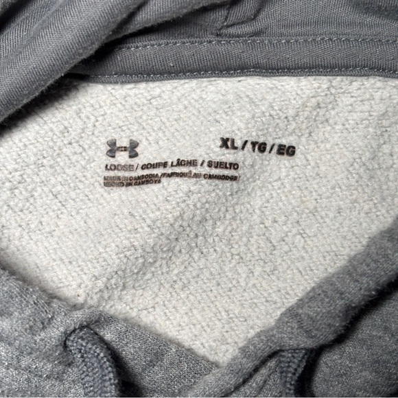 Under Armour Men’s XL Gray Pullover Hoodie Sweatshirt - Picture 4 of 9